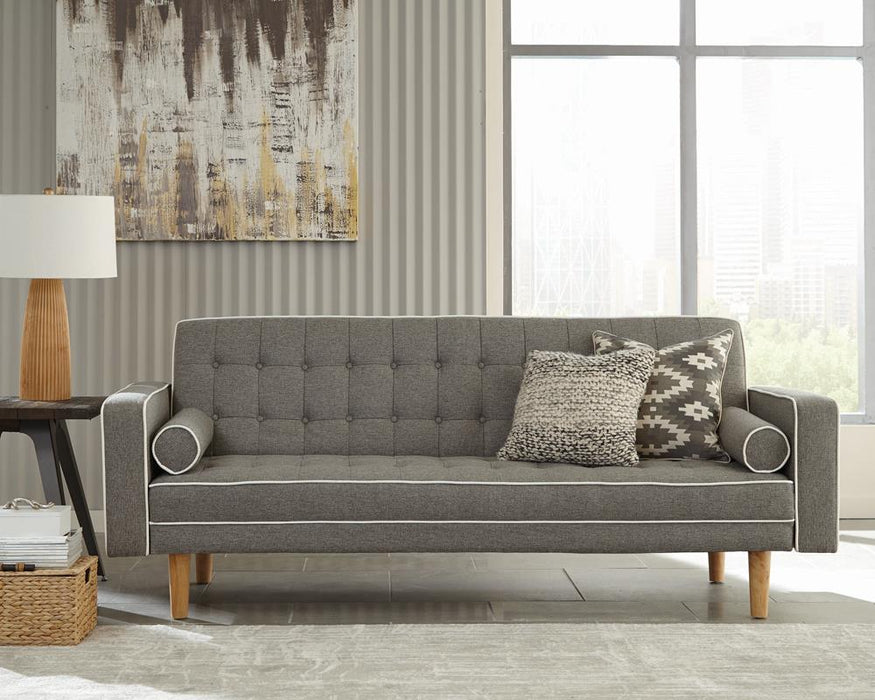 Lassen - Tufted Upholstered Sofa Bed - Pearl Silver