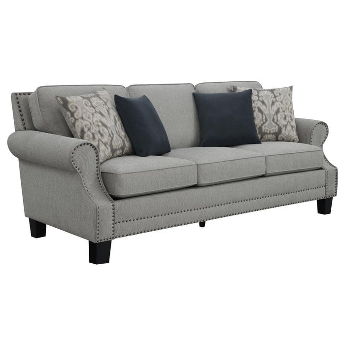 Sheldon - Upholstered Sofa With Rolled Arms - Grey