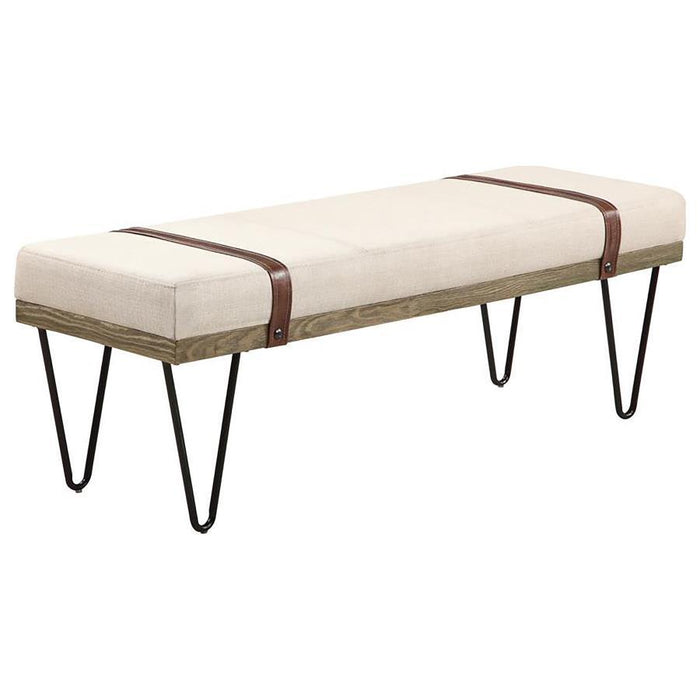 Austin - Upholstered Bench Beige And Black