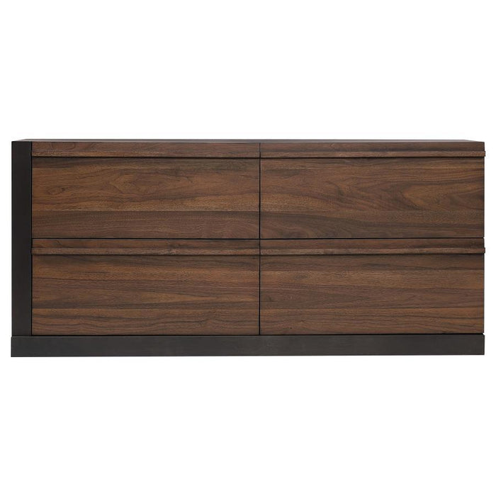 Azalia - 4-Drawer Dresser - Black And Walnut