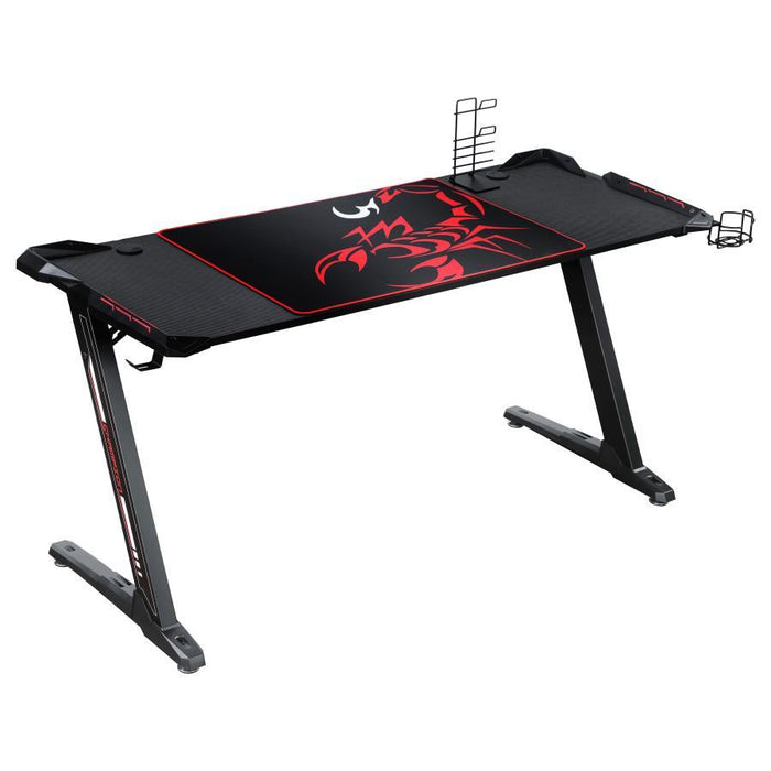 Brocton - Metal Z-Shaped Gaming Desk - Black