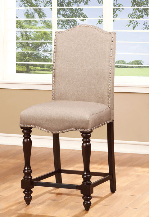 Hurdsfield - Counter Height Chair (Set of 2) - Antique Cherry / Beige