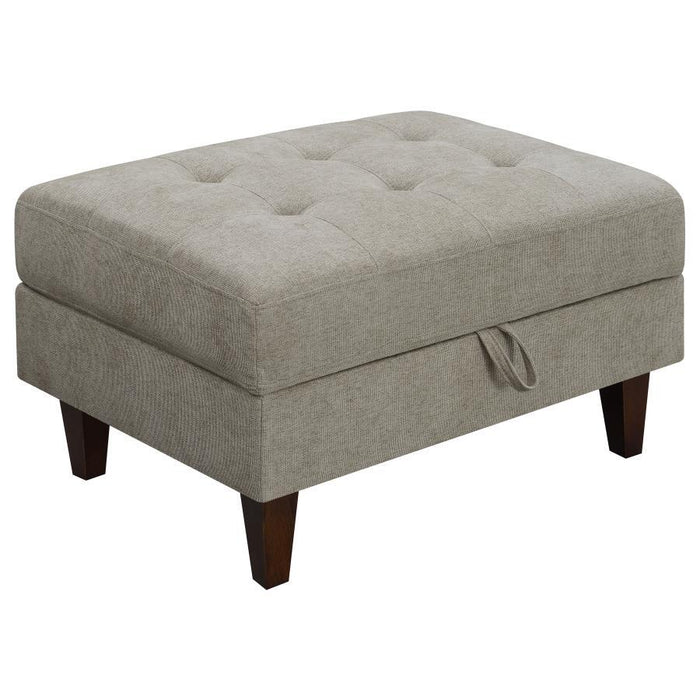 Barton - Upholstered Tufted Ottoman - Toast And Brown