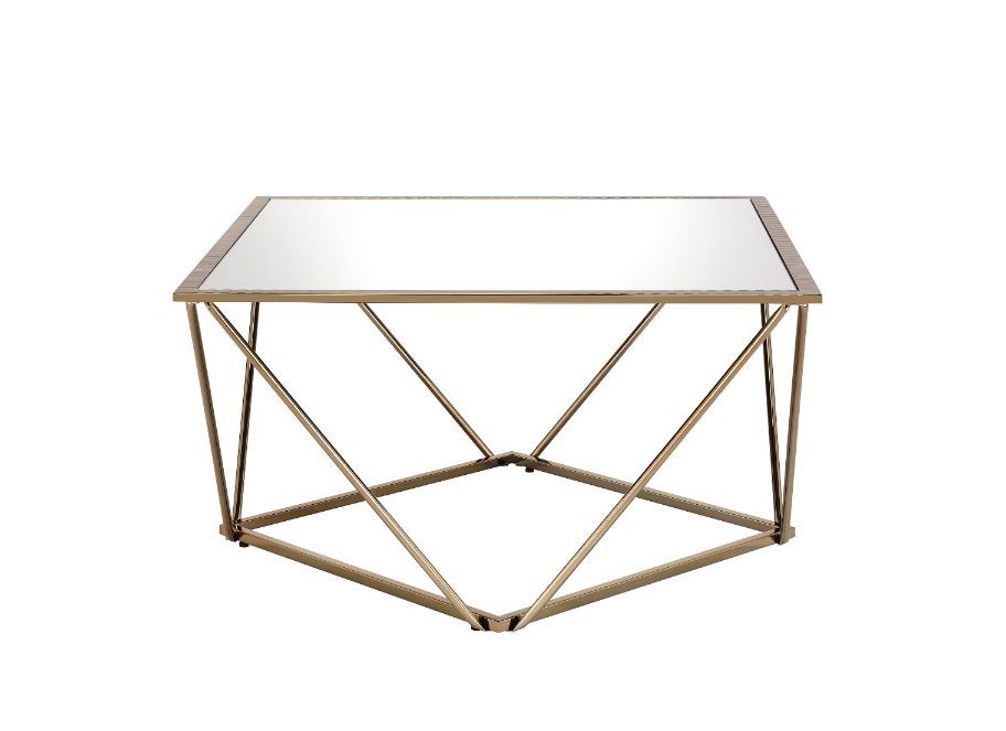 Fogya - Coffee Table - Mirrored & Champagne Gold Finish