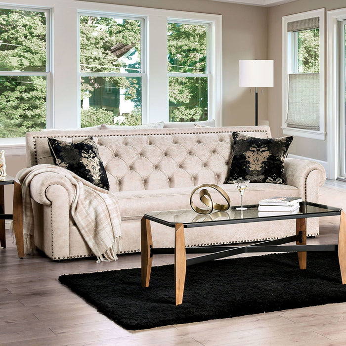 Parshall - Sofa - Beige / Gold