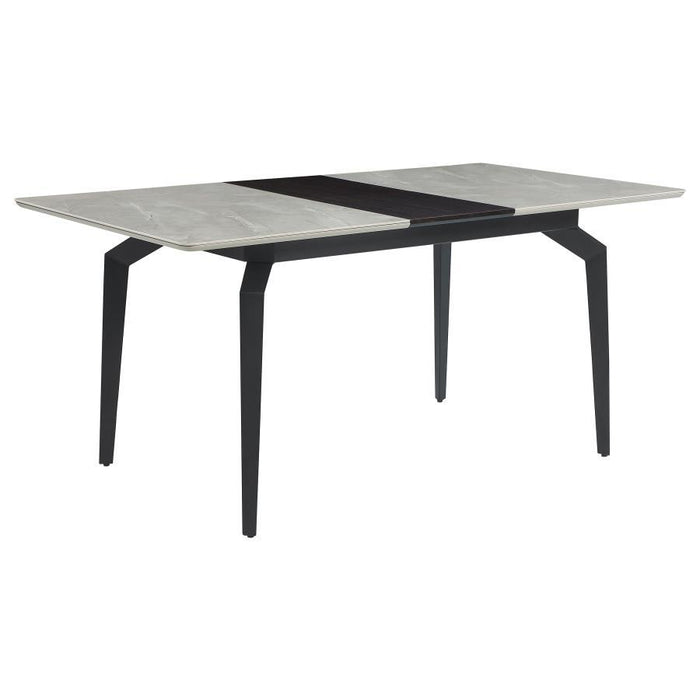 Mina - Rectangular Dining Table - Gray Ceramic And Sandy Black