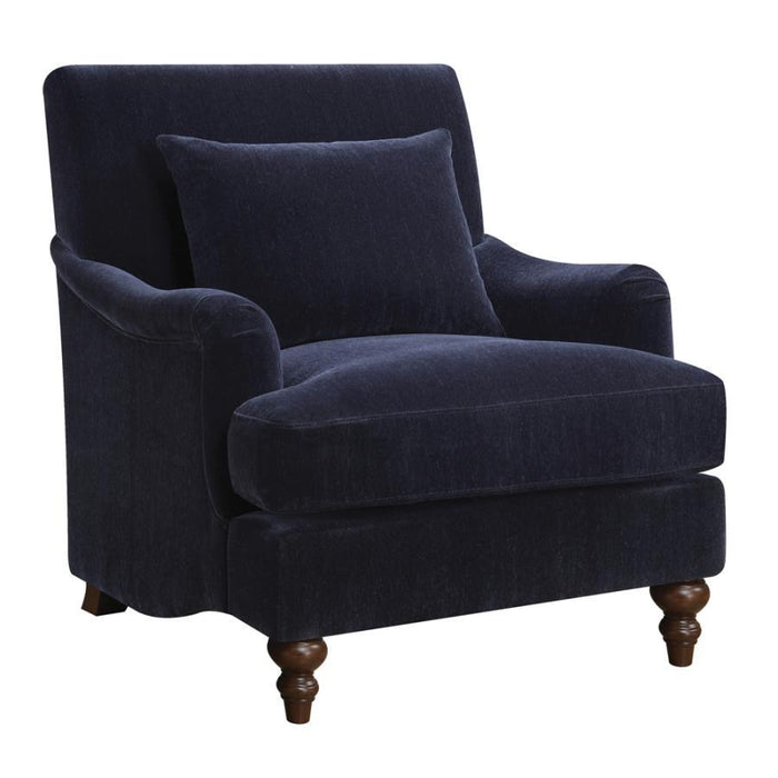 Frodo - Upholstered Accent Chair With Turned Legs - Midnight Blue