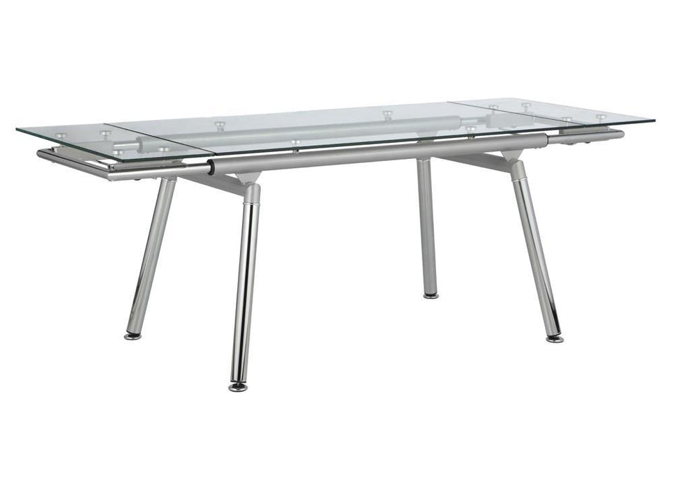 Sonnett - Expandable Glass Top Dining Table - Gray