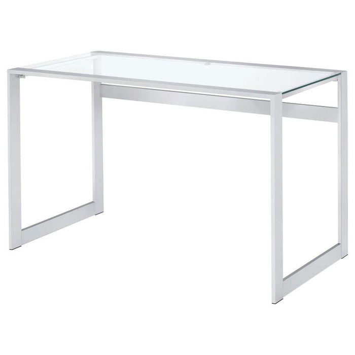 Hartford - Glass Top Writing Desk - Chrome