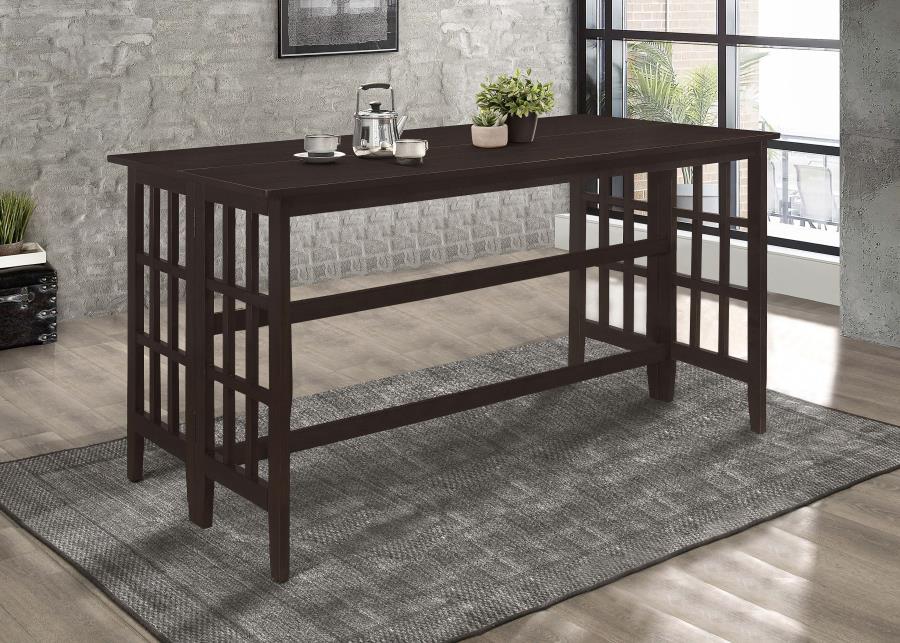 Gabriel - Extendable Rectangular Counter Height Table - Cappuccino