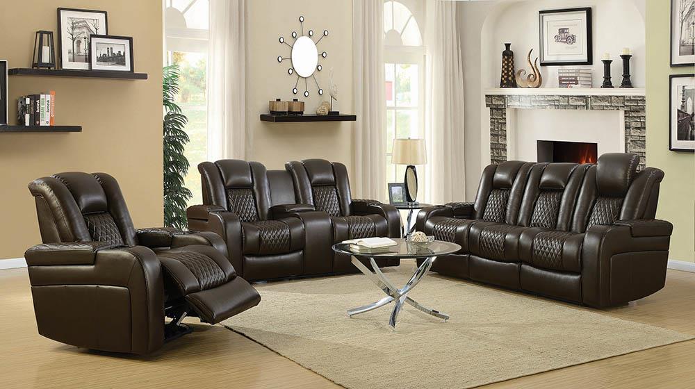 Delangelo - Power^2 Loveseat with Drop-down Table