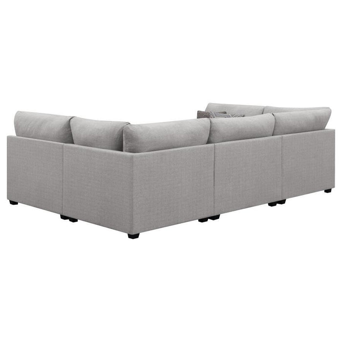 Cambria - 4-Piece Upholstered Modular Sectional (2 Armless Chairs And 2 Corners) - Grey