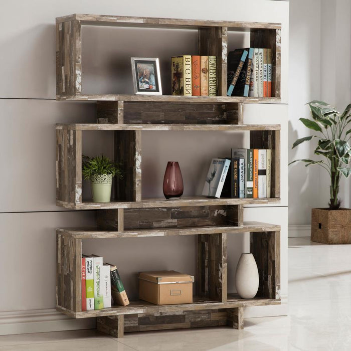 Reid - 3-Tier Geometric Bookcase - Salvaged Cabin