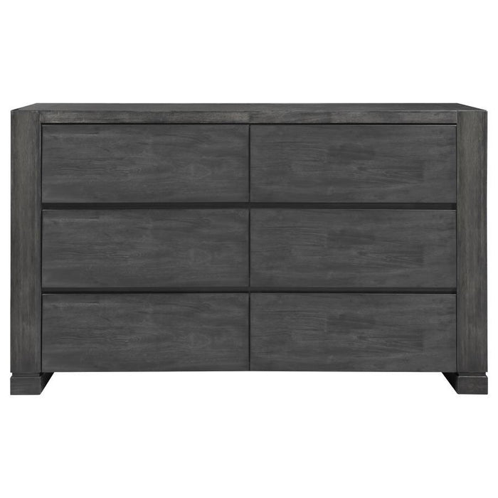 Lorenzo - 6-Drawer Dresser - Dark Gray