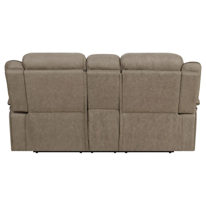 Higgins - Pillow Top Arm Motion Loveseat with Console