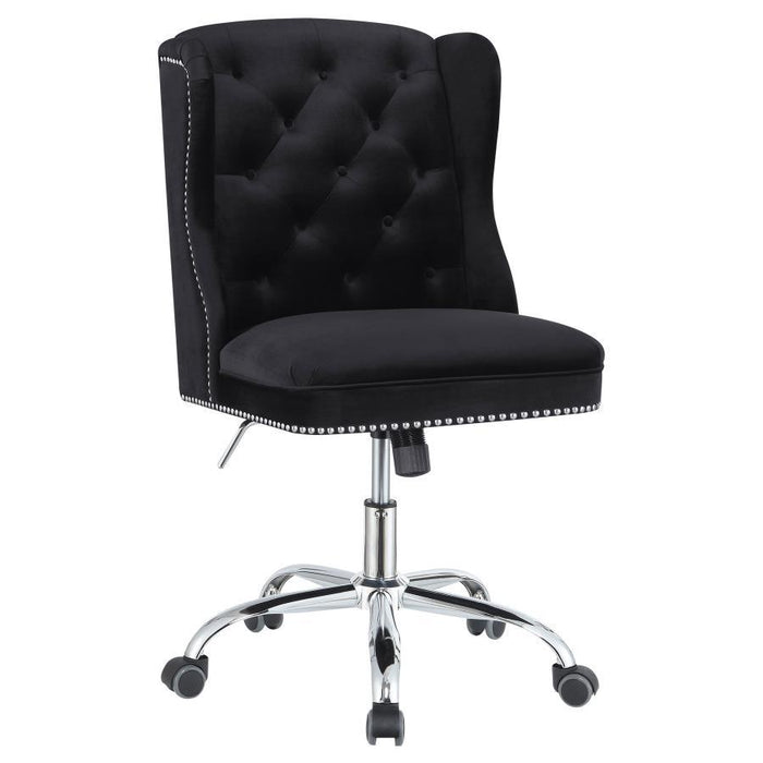 Julius - Upholstered Tufted Office Chair - Black And Chrome