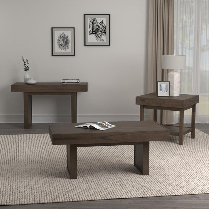 Owen - Rectangle Sofa Table With Hidden Storage - Brown
