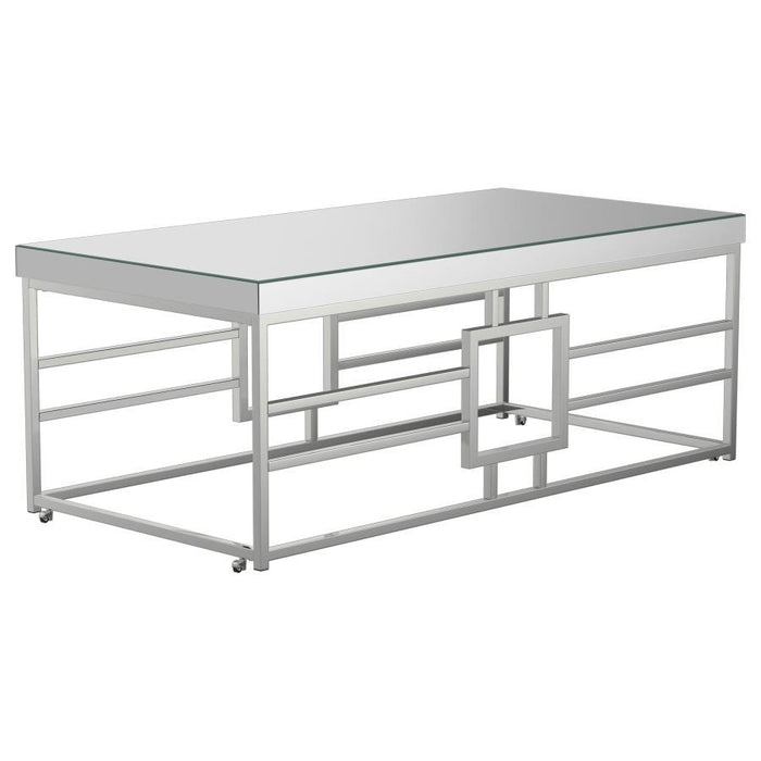 Dafina - Geometric Frame Rectangular Coffee Table - Chrome