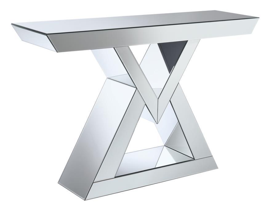 Cerecita - Console Table With Triangle Base - Clear Mirror