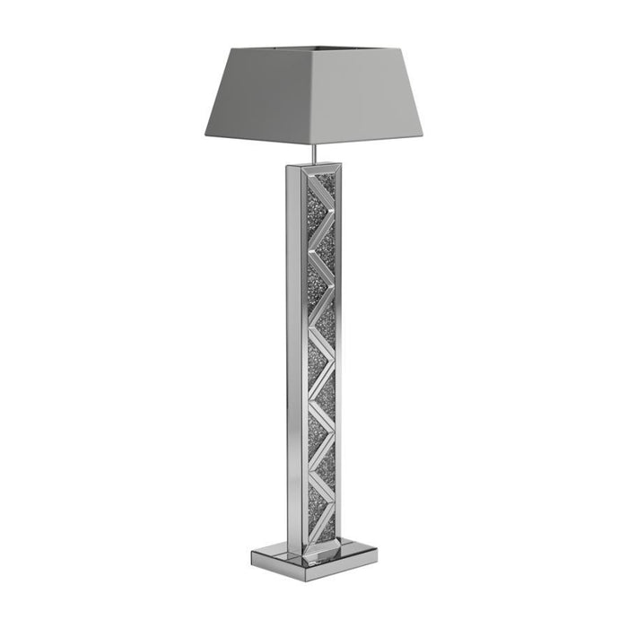 Carmen - Geometric Base Floor Lamp - Silver