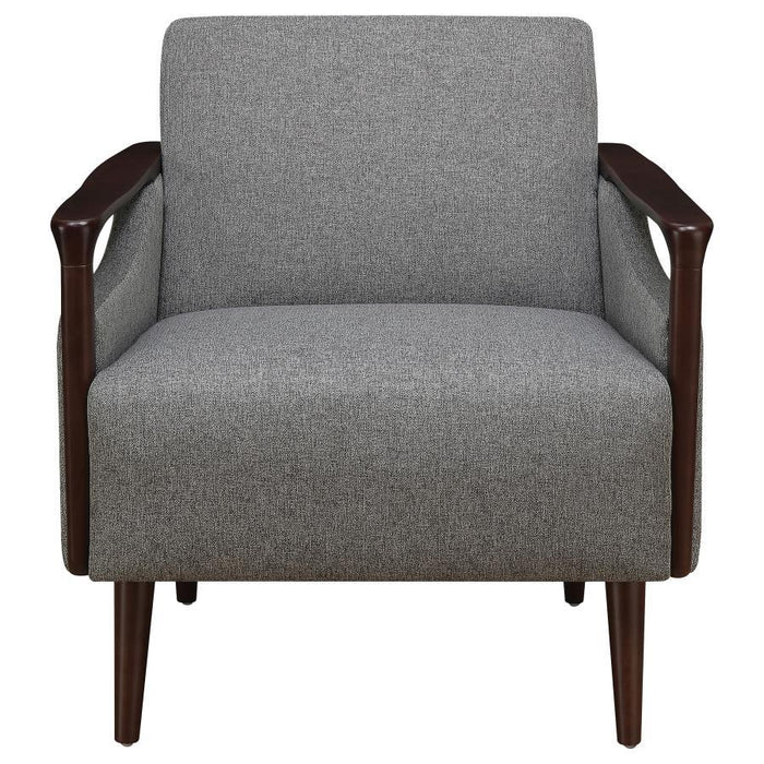Justin - Upholstered Accent Chair - Grey and Brown