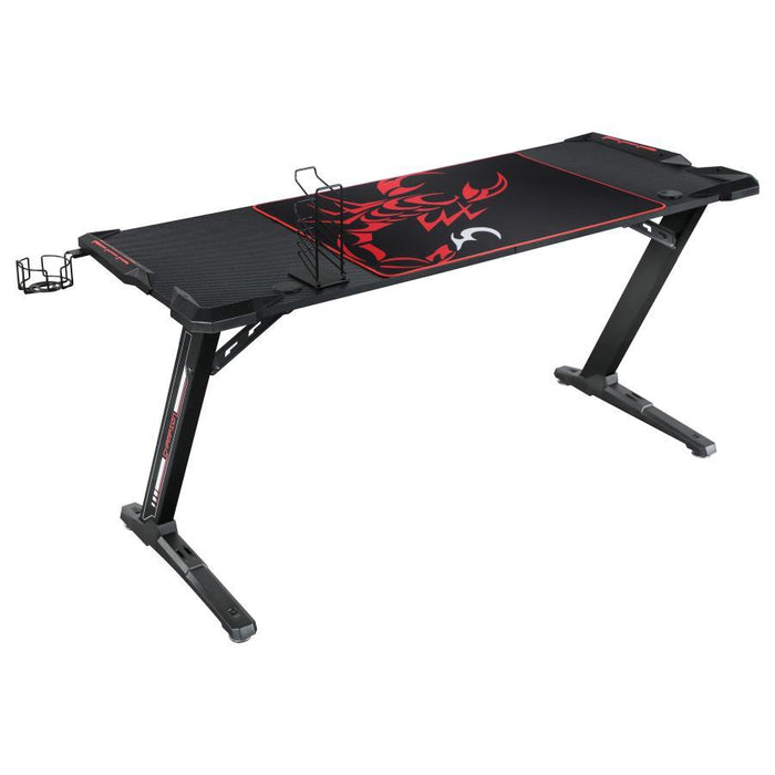 Brocton - Metal Z-Shaped Gaming Desk - Black