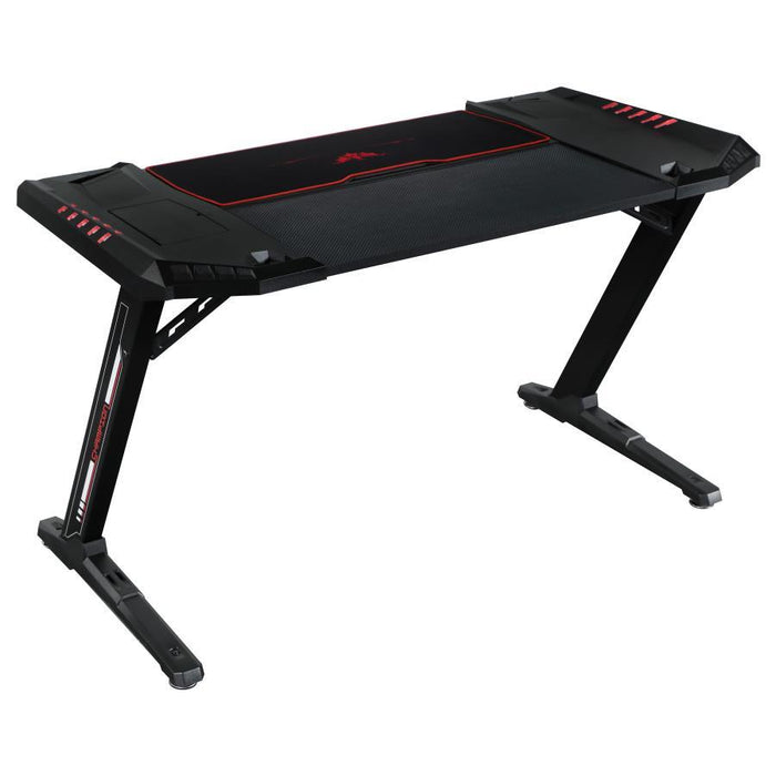 Ardsley - Z-Framed Gaming Desk With Led Lighting - Black