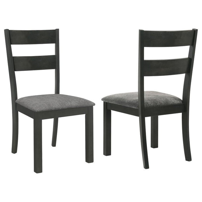 Jakob - Upholstered Side Chairs With Ladder Back (Set of 2) - Gray And Black