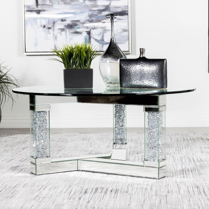 Octave - Square Post Legs Round Coffee Table - Mirror