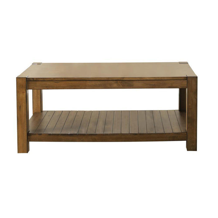 Isaiah - Coffee Table With Lower Shelf - Brown