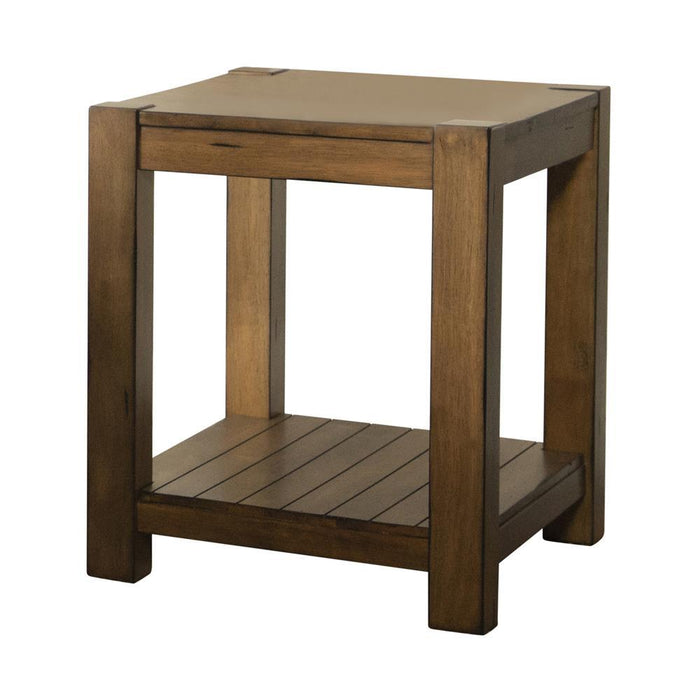 Isaiah - End Table With Lower Shelf - Brown
