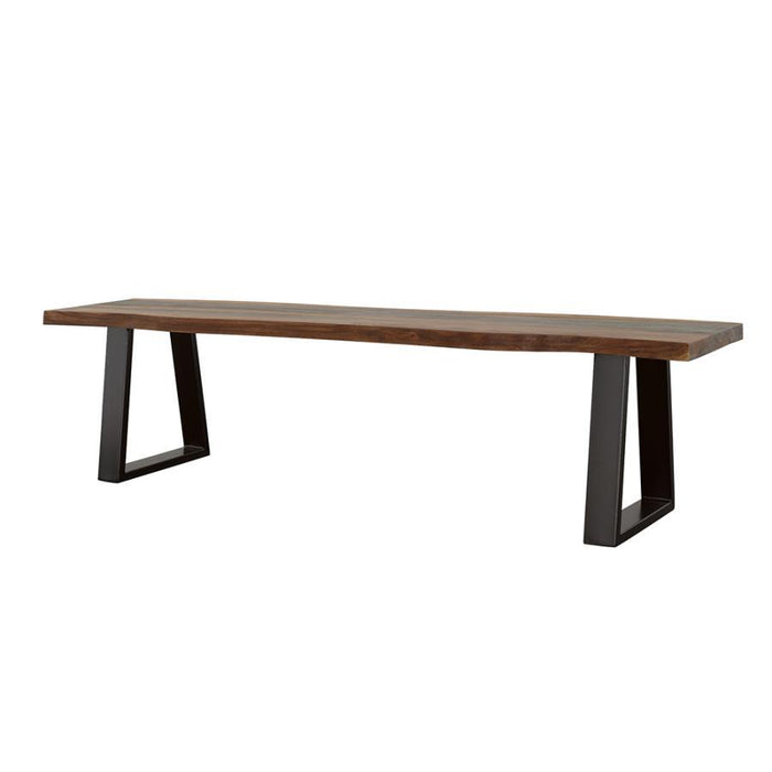 Ditman - Live Edge Dining Bench - Gray Sheesham And Black