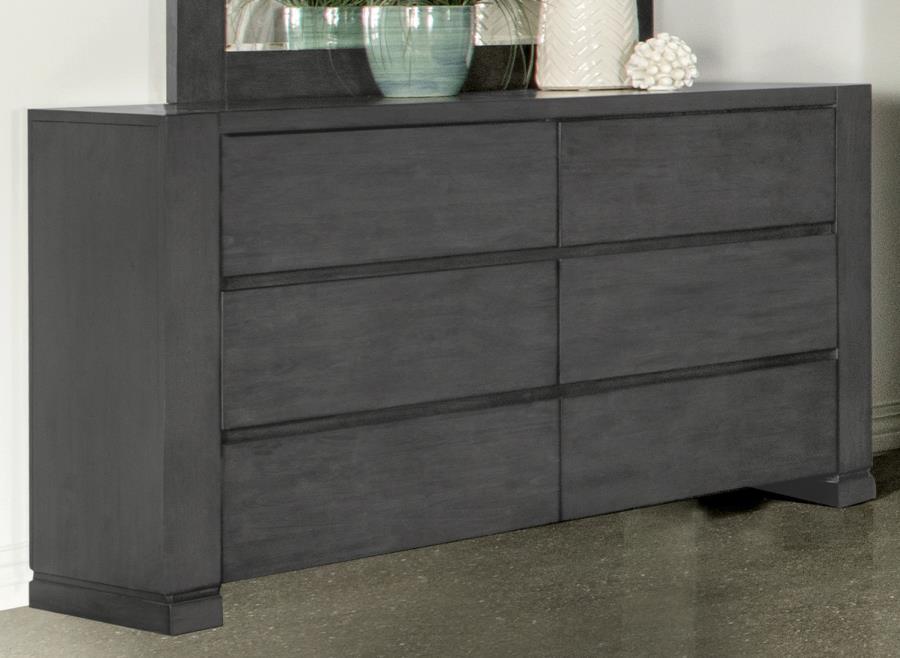 Lorenzo - 6-Drawer Dresser - Dark Gray