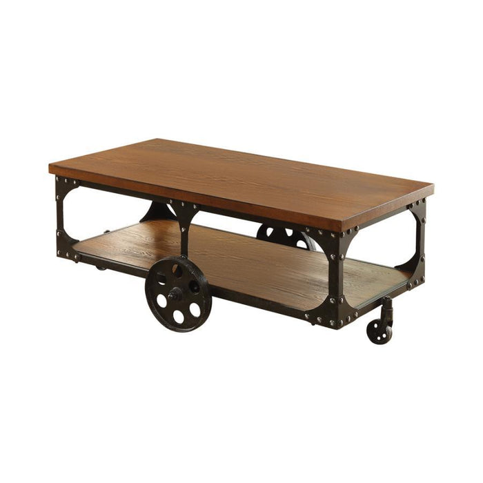 Shepherd - Coffee Table With Casters - Rustic Brown