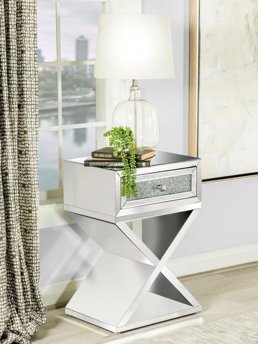 Hazel - 1-Drawer Accent Table - Mirror