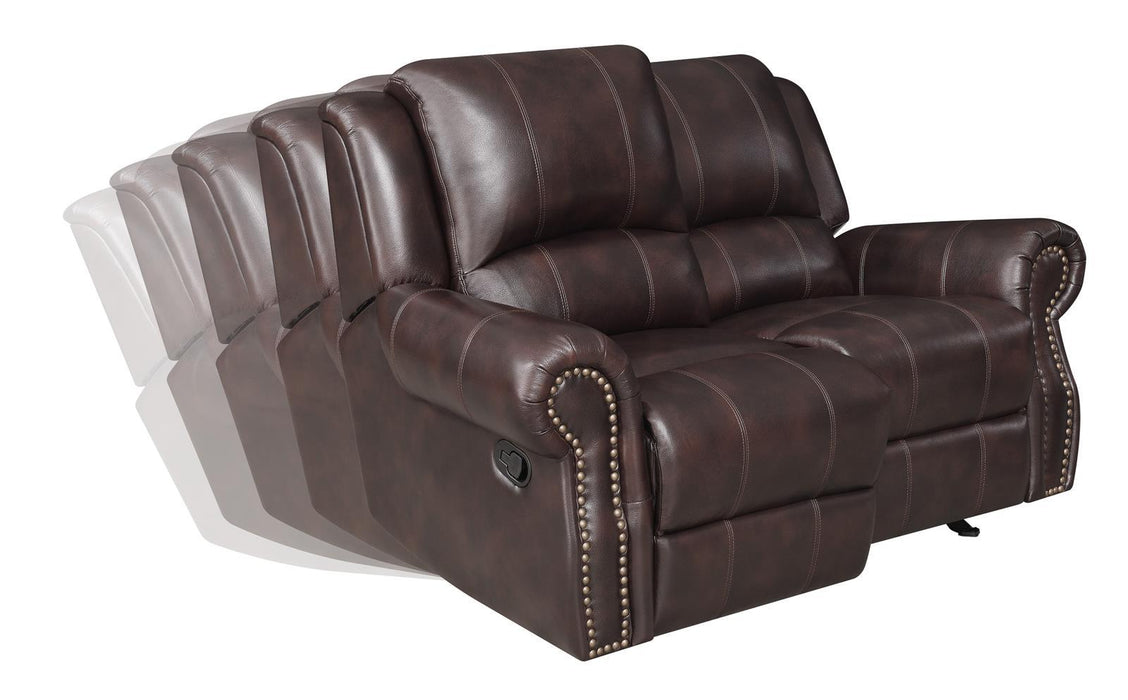 Sir Rawlinson - Rolled Arm Glider Loveseat with Nailhead Trim