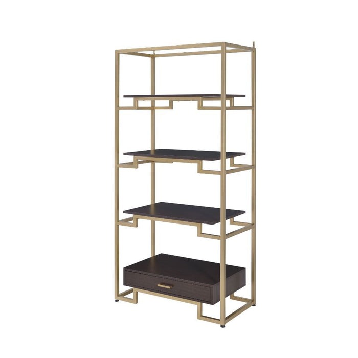 Yumia - Bookshelf - Gold & Clear Glass