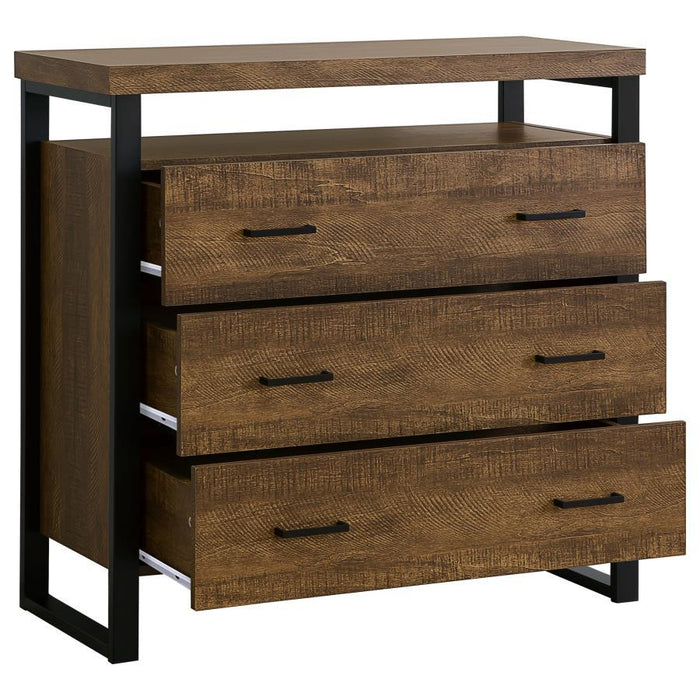 Thompson - 3-Drawer Accent Cabinet - Rustic Amber