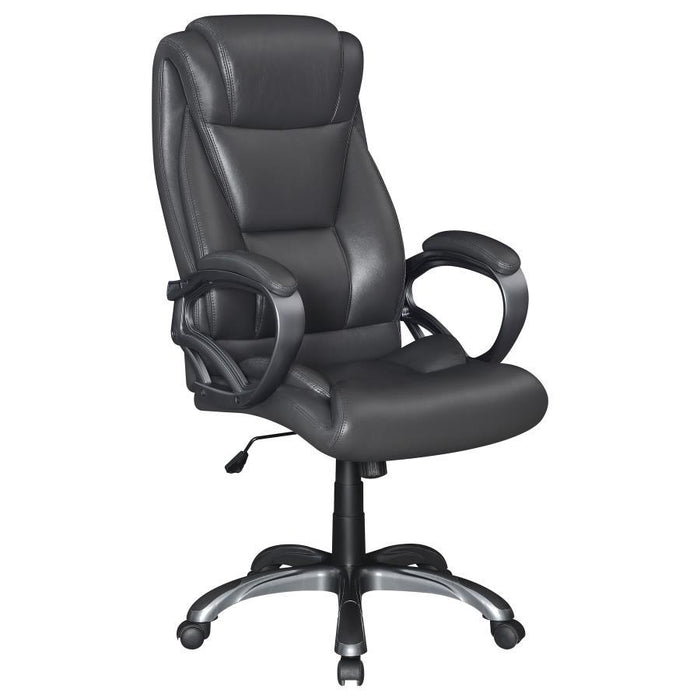 Upholstered High Back Office Chair - Grey