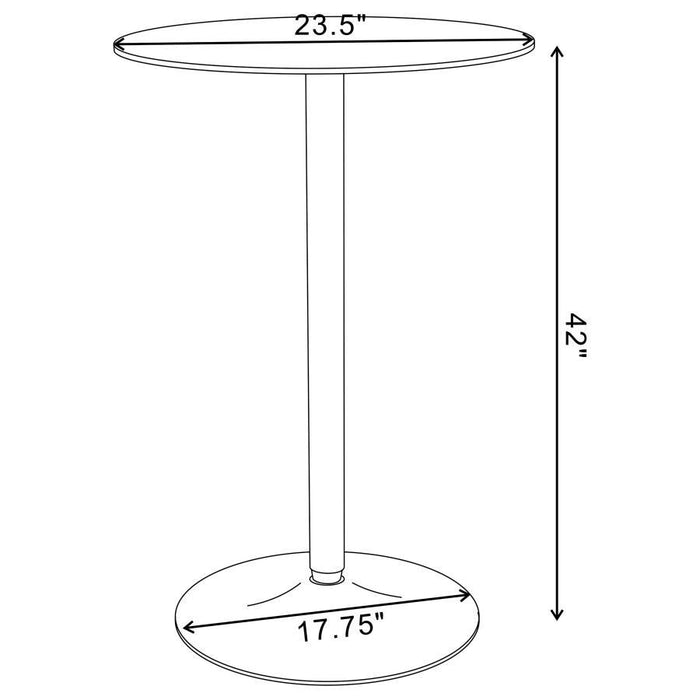 Abiline - Glass Top Round Bar Table - Chrome