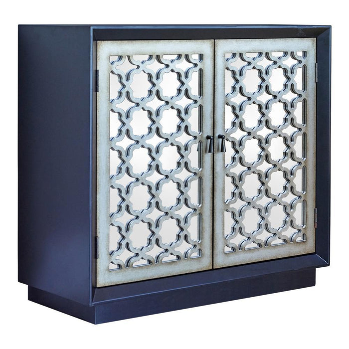 Cailean - 2-Door Accent Cabinet With Lattice Pattern - Black