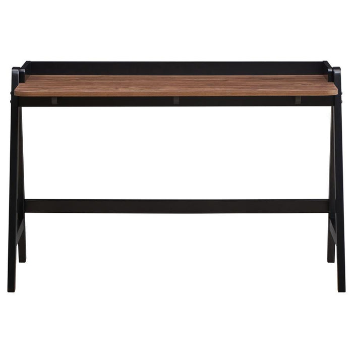 Raul - Writing Desk - Walnut And Black With USB Ports