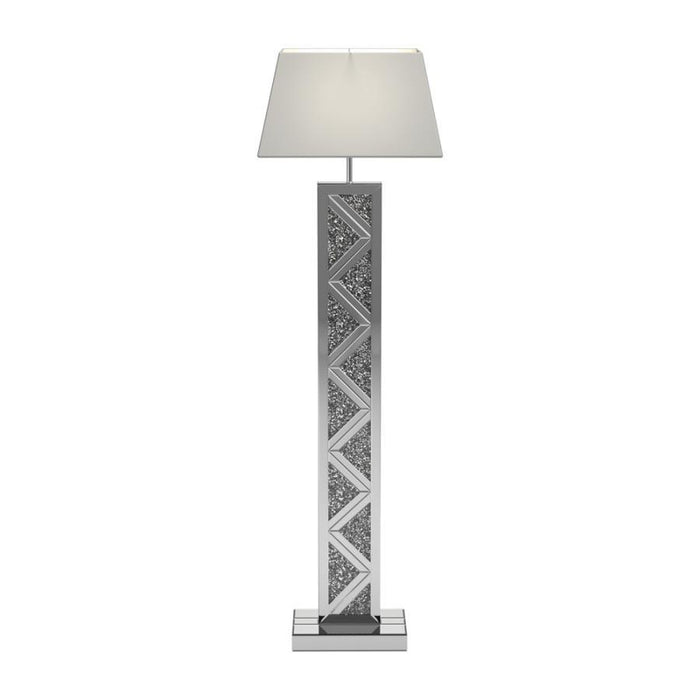 Carmen - Geometric Base Floor Lamp - Silver