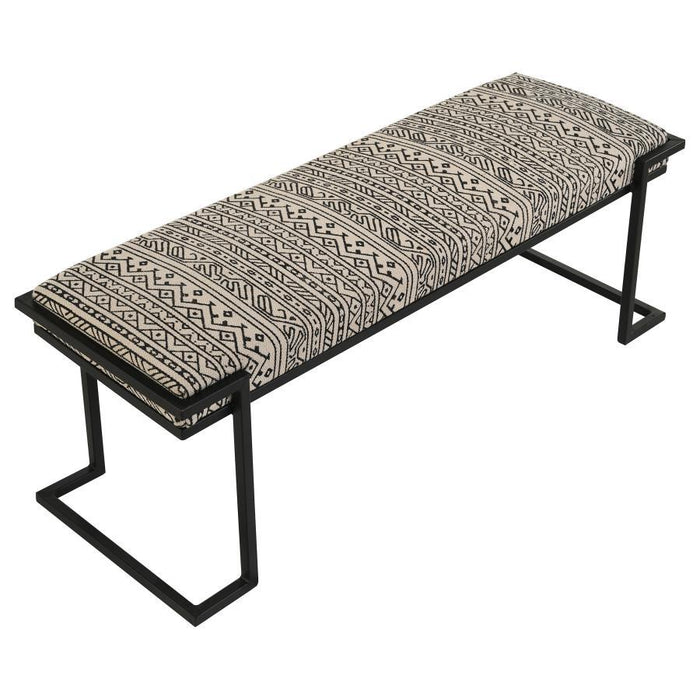 Alfaro - Upholstered Accent Bench - Black and White