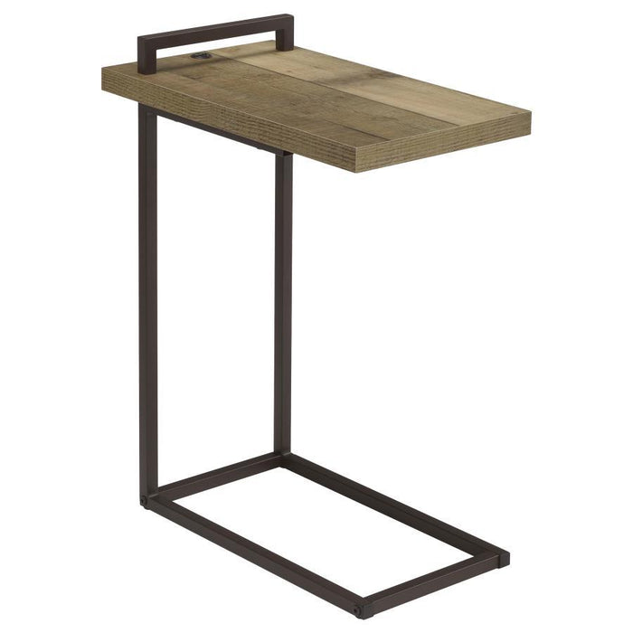 Maxwell - Rectangular Top Accent Table With USB Port - Weathered Pine