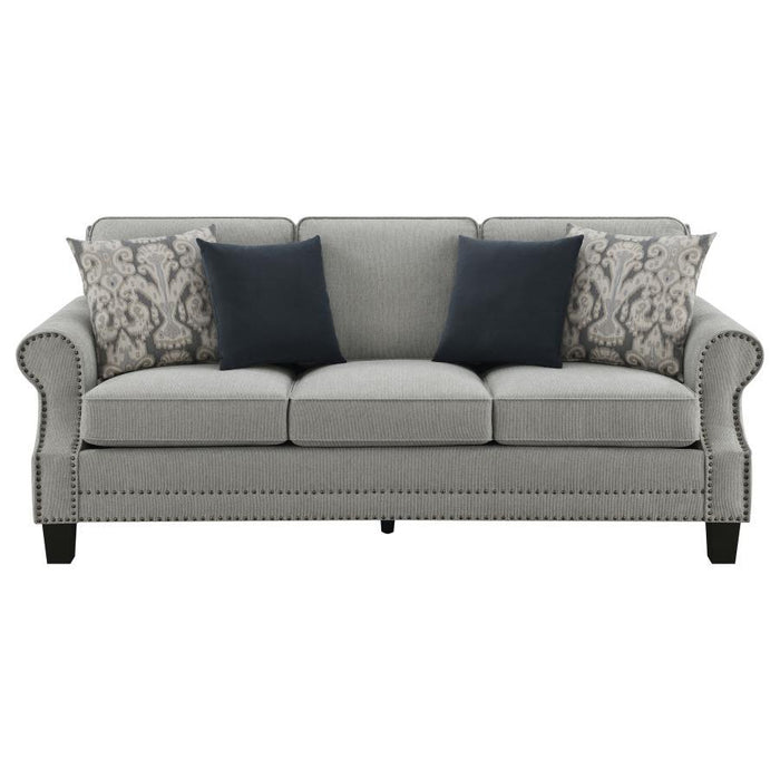 Sheldon - Upholstered Sofa With Rolled Arms - Grey