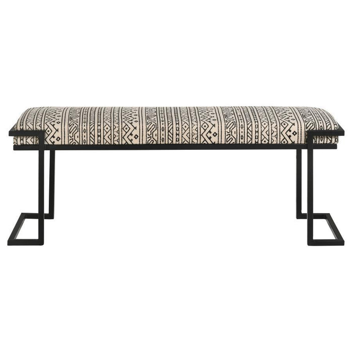 Alfaro - Upholstered Accent Bench - Black and White