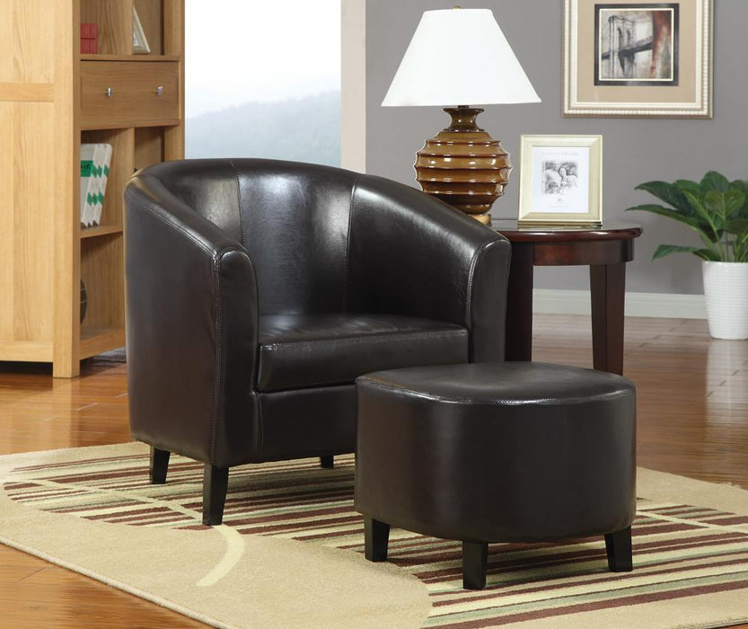 Coaster - Upholstered Accent Chair with Ottoman