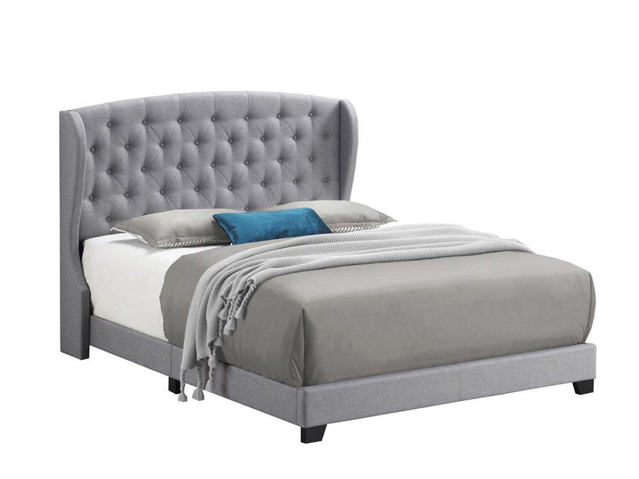 Krome - Upholstered Bed with Demi-wing Headboard