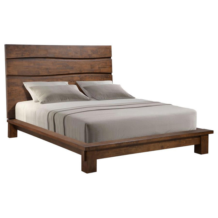 Genevieve - Eastern King Platform Bed - Dark Brown